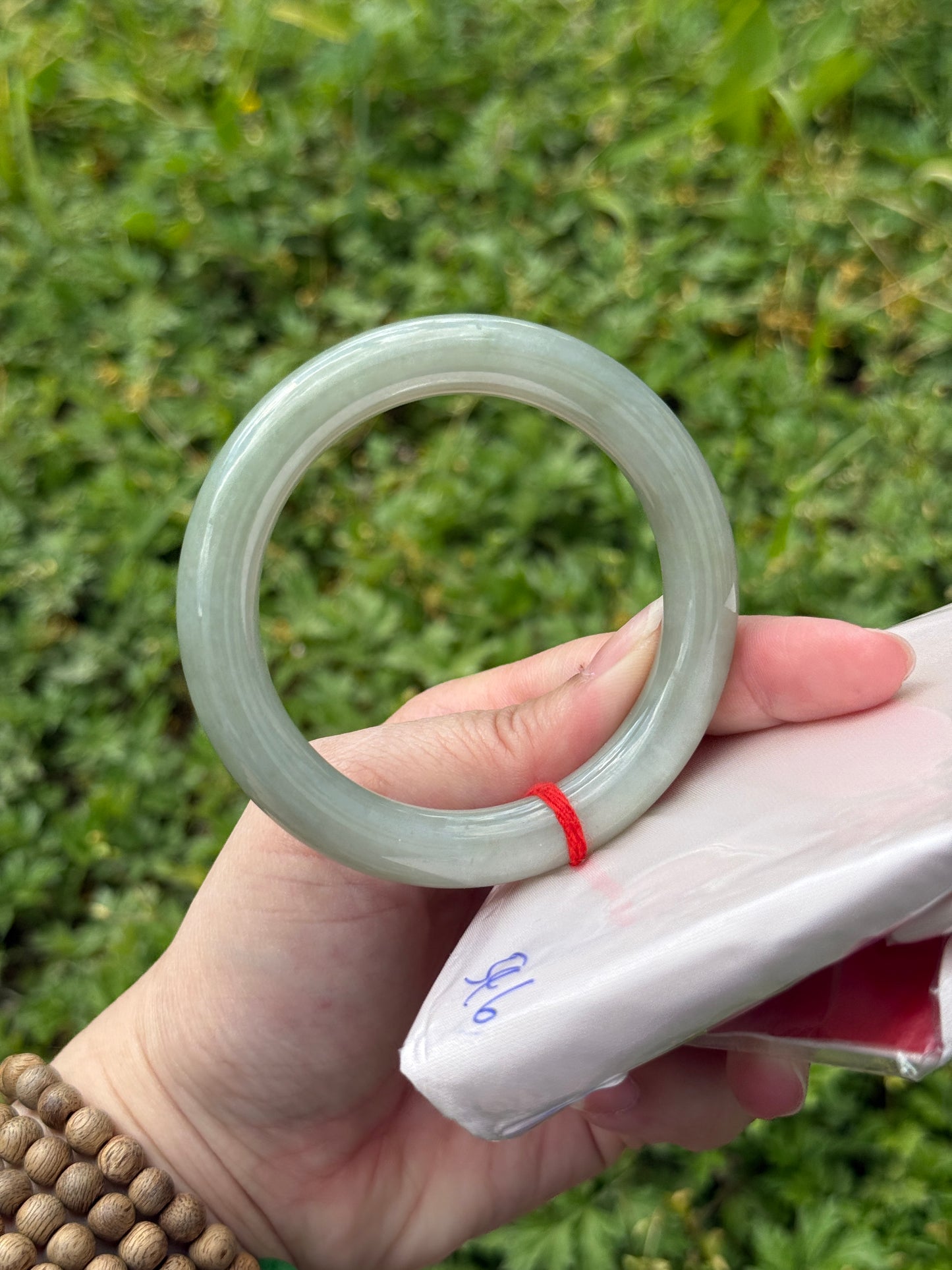 "Light Green Jade Bangle – Smooth Texture, Classic Elegance" SIZE 53 54 55