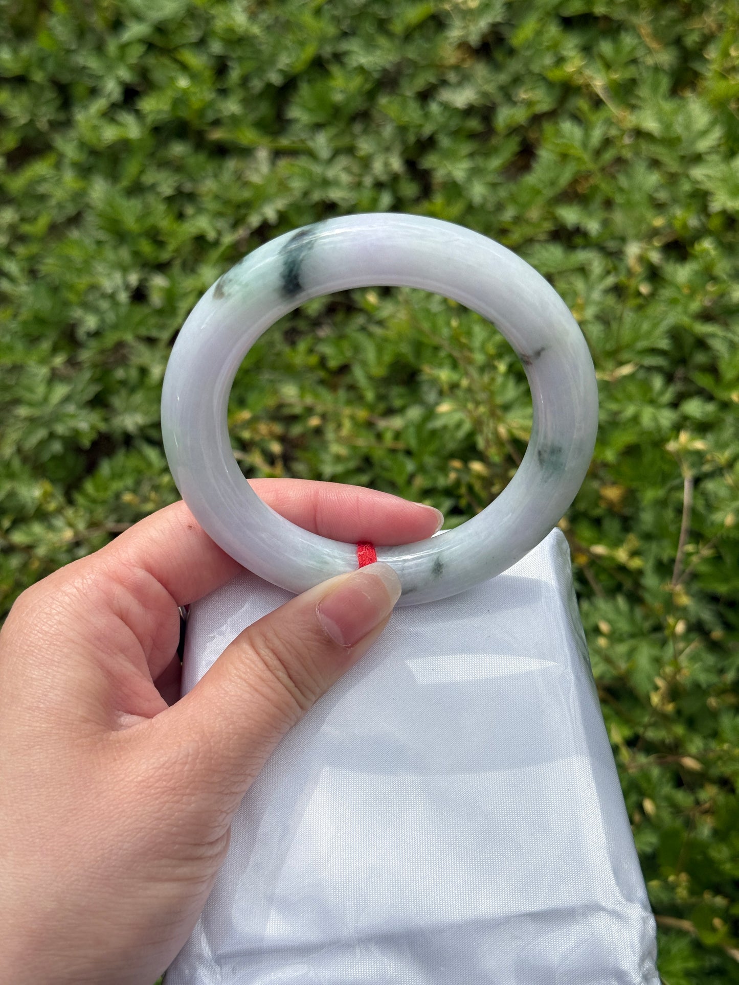 "Purple Jade Bangle – Smooth ‘Flying Flower’ Pattern" SIZE 56 57  58