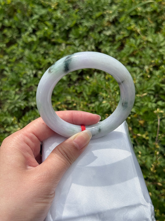 "Purple Jade Bangle – Smooth ‘Flying Flower’ Pattern" SIZE 56 57  58