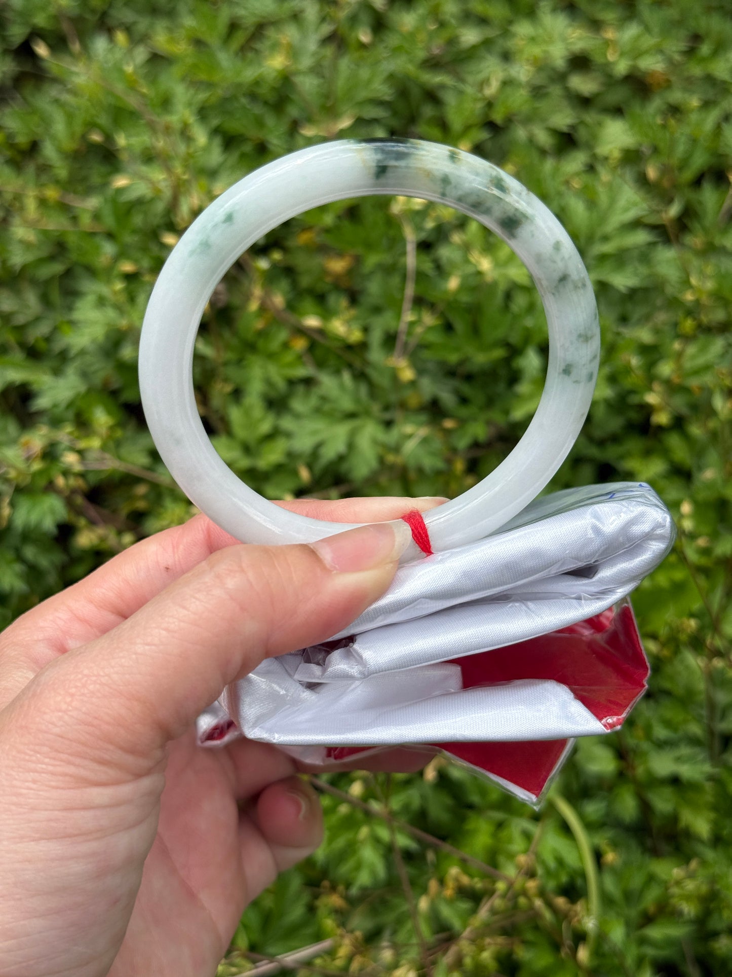 Milky white floating flower jadeite SIZE 55