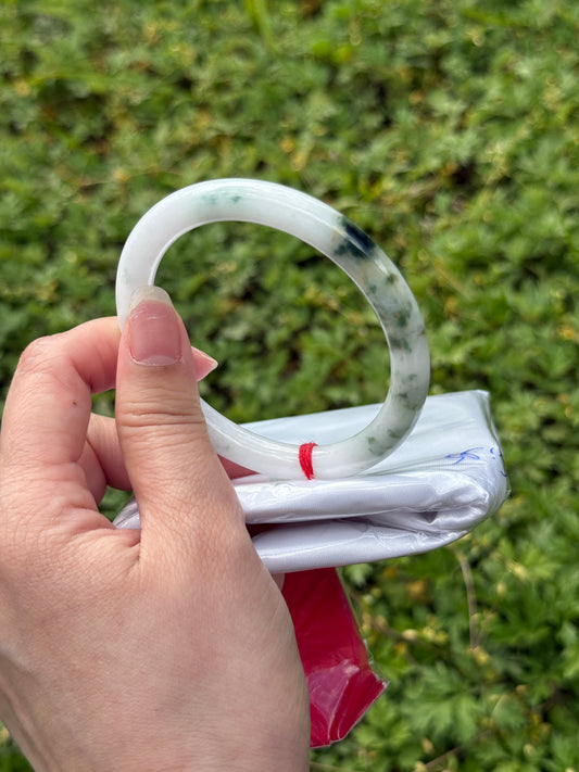 Milky white floating flower jadeite SIZE 55